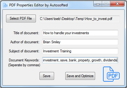 .pdf file properties editor